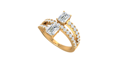 Toi Et Moi Dual Emerald Cut Bypass Ring