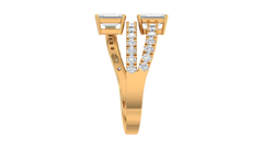 Toi Et Moi Dual Emerald Cut Bypass Ring