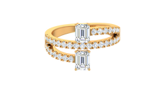 Toi Et Moi Dual Emerald Cut Bypass Ring