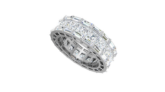 Princess Baguette Two Row Channel Eternity Band