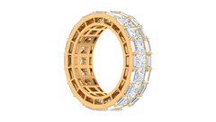 Princess Baguette Two Row Channel Eternity Band