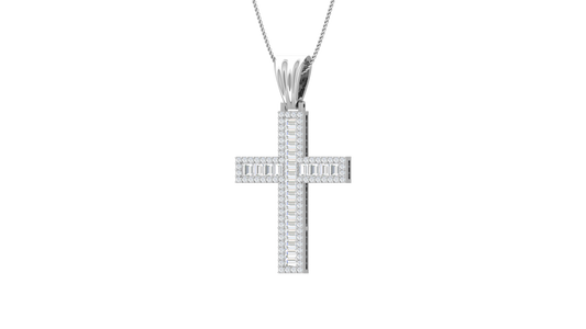 Classic Cross Baguette And Round Diamond Cover