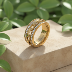 Opulent Diamond Dual-Border Textured Feminine Luxury Elegance