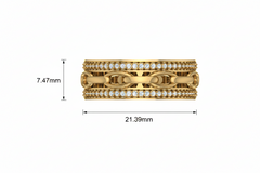 Opulent Diamond Dual-Border Textured Feminine Luxury Elegance