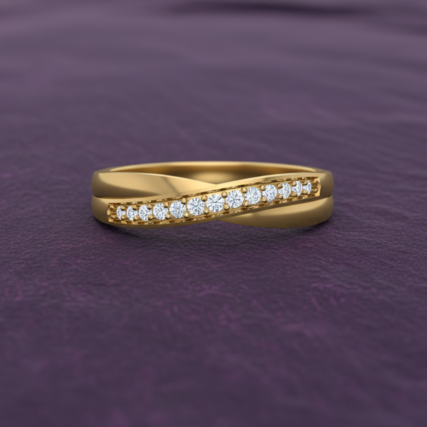 Overlapping with Sculptural Curved Diamond