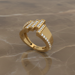Stepped-Level Linear Accent Rows Diamond