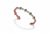 Emerald and Diamond Floral Link Bracelet