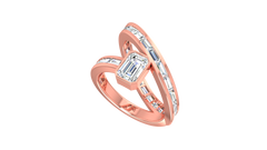 Emerald Cut Baguette Channel Coil Ring