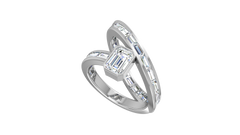 Emerald Cut Baguette Channel Coil Ring