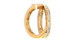 Emerald Cut Baguette Channel Coil Ring