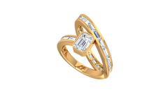 Emerald Cut Baguette Channel Coil Ring