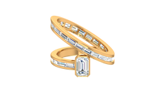 Emerald Cut Baguette Channel Coil Ring