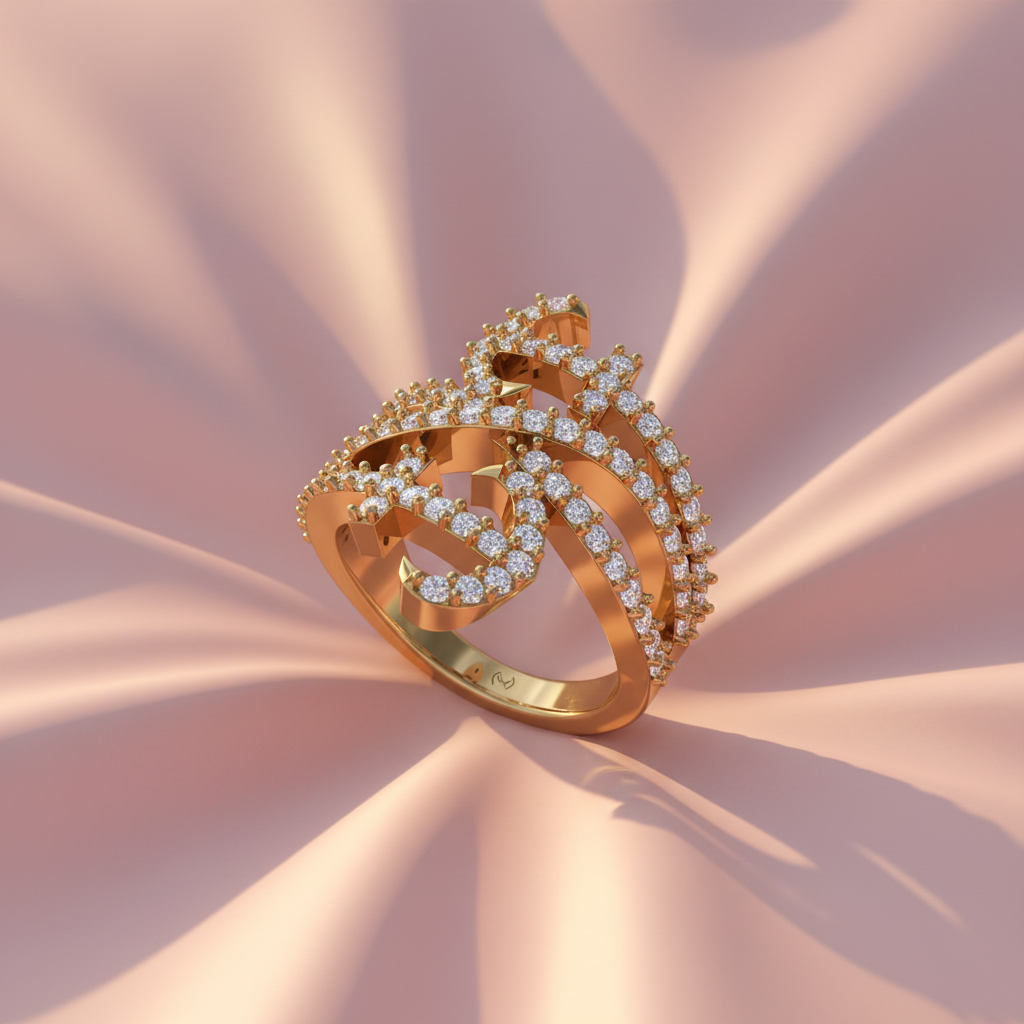 Elegant Intertwining Crossover with Multi-Row Open-Work Design