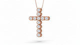 Genuine Diamond & Gold Cross Necklace with Chain