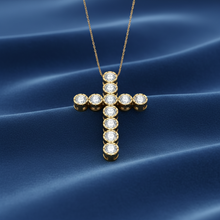 Load image into Gallery viewer, Genuine Diamond &amp; Gold Cross Necklace with Chain