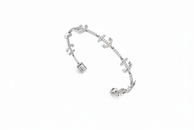 Gold and Diamond Anchor Link Bracelet