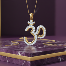 Load image into Gallery viewer, The Divine Om Gold And Diamond Pendant