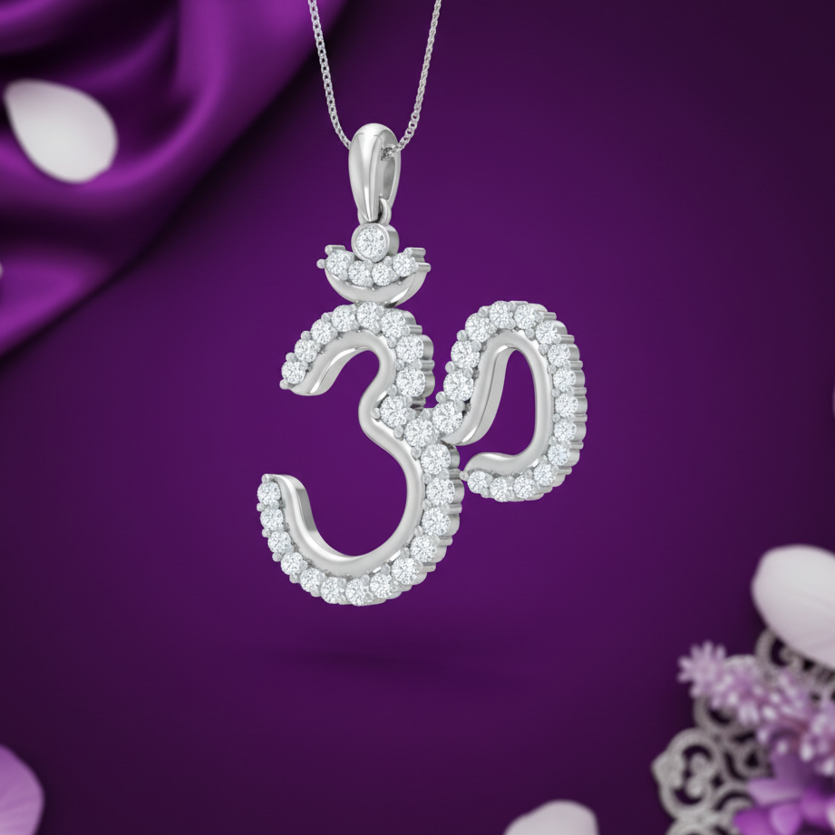 The Divine Om Gold And Diamond Pendant
