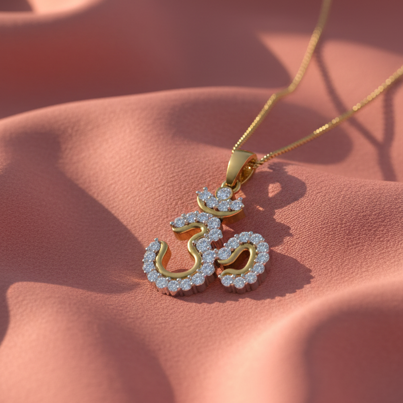 Om Locket with Diamond Accents Pendant
