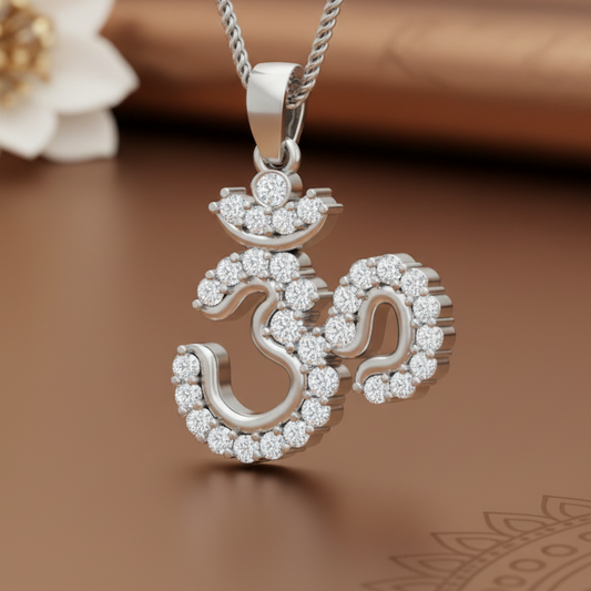 The Om Locket Diamond Border