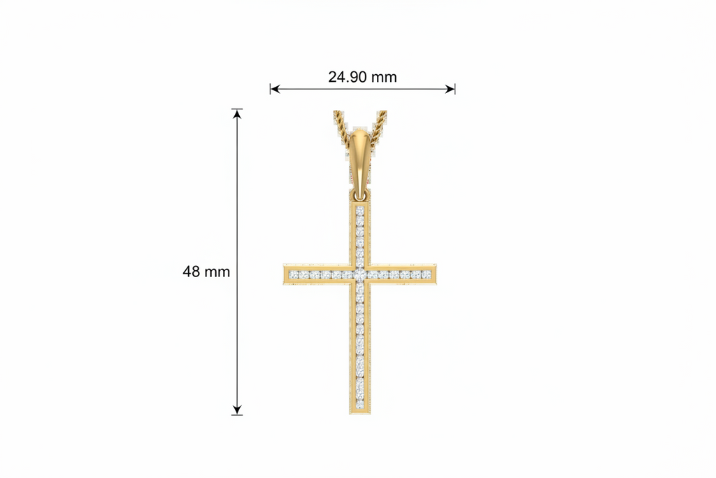Classic Gold Diamond Cross Double Stream