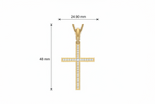 Load image into Gallery viewer, Classic Gold Diamond Cross Double Stream
