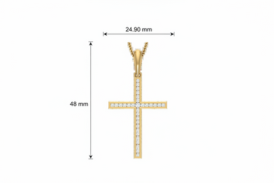 Classic Gold Diamond Cross Double Stream