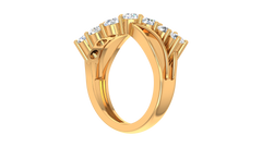 Graduating Round Brilliant Infinity Wave Ring