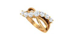 Graduating Round Brilliant Infinity Wave Ring