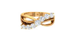 Graduating Round Brilliant Infinity Wave Ring