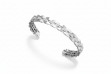Geometric Scale Design Gold & Diamond Cuff Bracelet