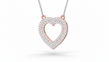 Dainty & Elegant Diamond Heart Necklace With Chain for Women