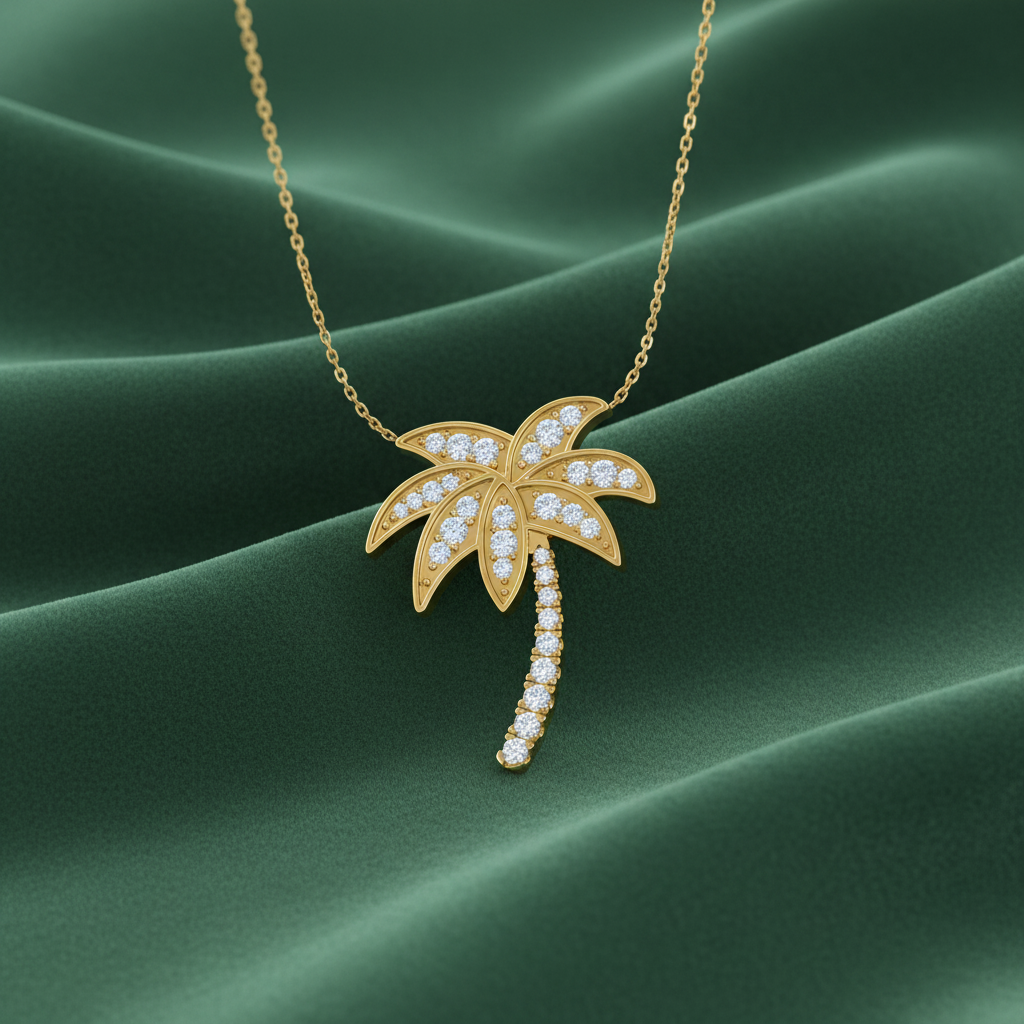 Palm Tree Charm With Chain