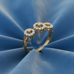 Three-Stone Round Halo Diamond