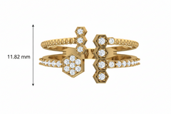 Structured Diamond Honeycomb Geometric Statement Hexagonal Cellular Mosaic