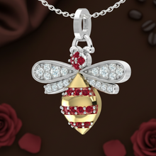 Load image into Gallery viewer, Two-Tone With Ruby Stone Bee