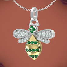 Load image into Gallery viewer, Two-Tone With Emerald Stone Bee