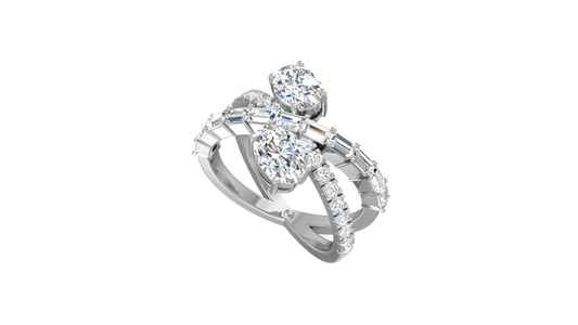 Toi Et Moi Oval Criss Cross Bypass Ring