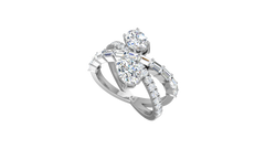 Toi Et Moi Oval Criss Cross Bypass Ring