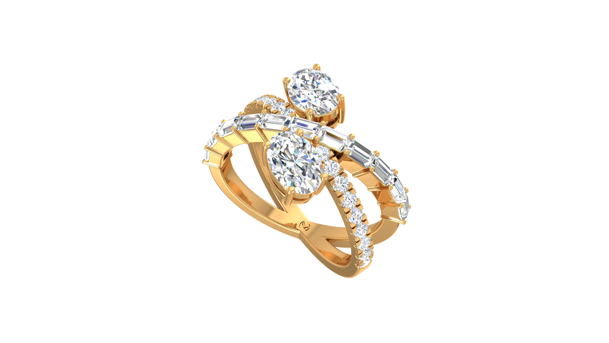 Toi Et Moi Oval Criss Cross Bypass Ring