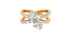 Toi Et Moi Oval Criss Cross Bypass Ring