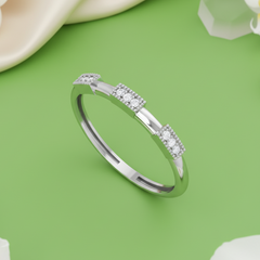 Nine Station Geometric Linear Brilliant Diamond Encrusted Stackable