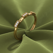 Load image into Gallery viewer, Nine Station Geometric Linear Brilliant Diamond Encrusted Stackable
