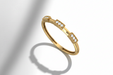 Nine Station Geometric Linear Brilliant Diamond Encrusted Stackable