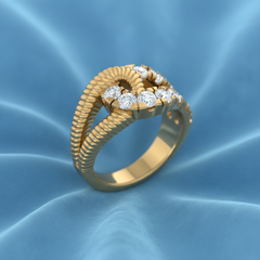 Majestic Rope-Motif X-Crossover Thirteen-Diamond Oversized