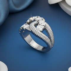 Majestic Rope-Motif X-Crossover Thirteen-Diamond Oversized