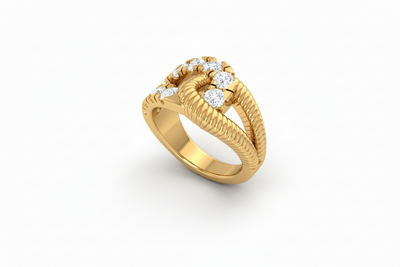 Majestic Rope-Motif X-Crossover Thirteen-Diamond Oversized
