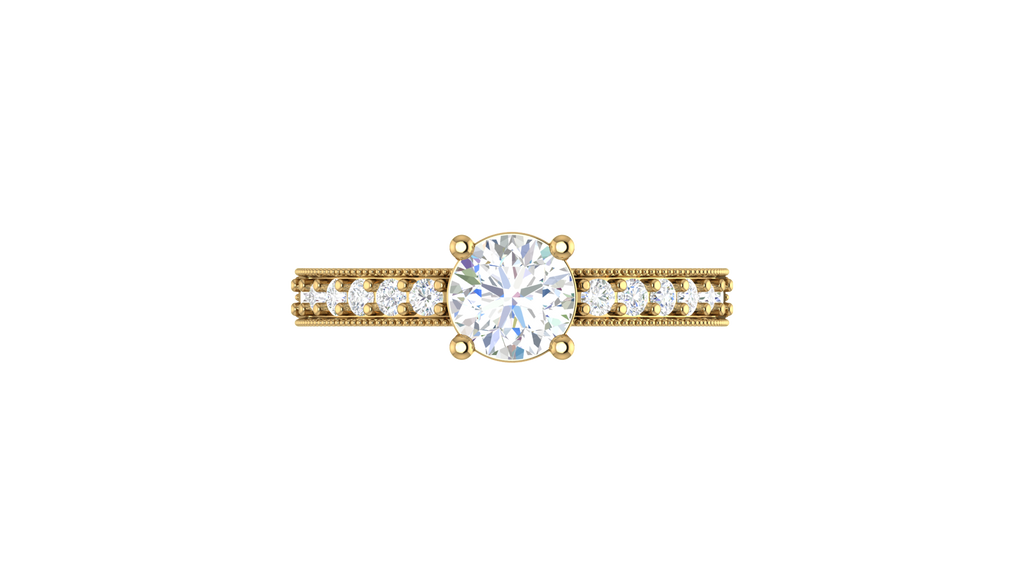 1.00 Cart Center With Side Stone Diamond