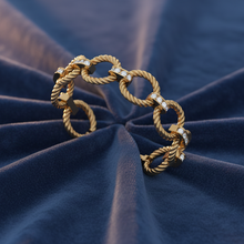 Load image into Gallery viewer, Intricately Textured Gold &amp; Diamond Bracelet