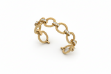 Intricately Textured Gold & Diamond Bracelet